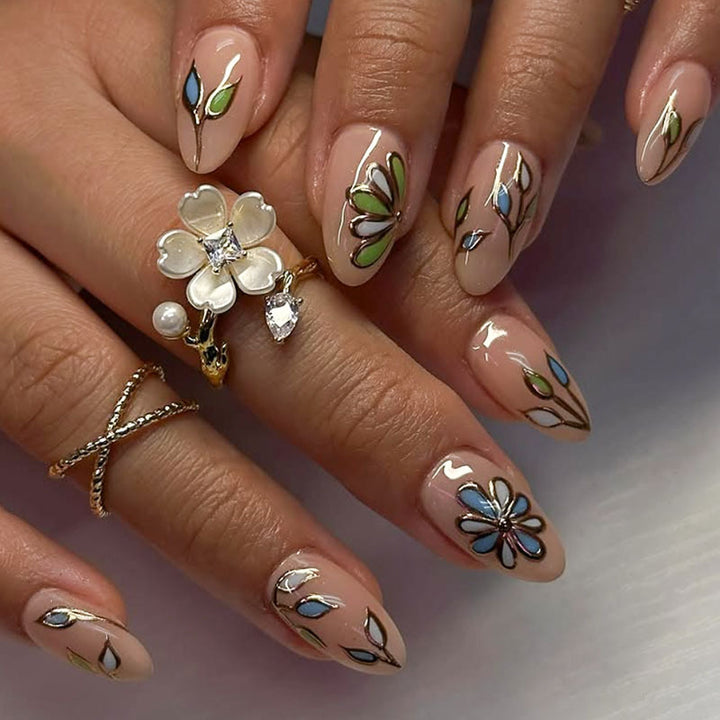 Floral Embellished Press-On Nails  1791110766