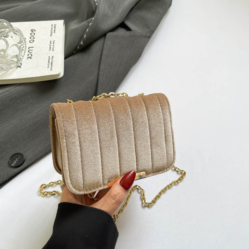 Elegant Quilted Velvet Crossbody Bag Kalsten
