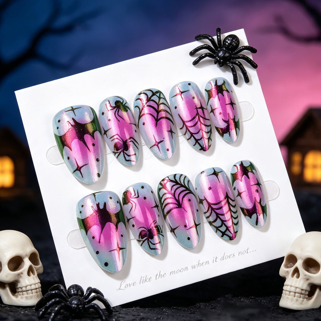 Artistic Halloween-Themed Press-On Nail Design Kalsten