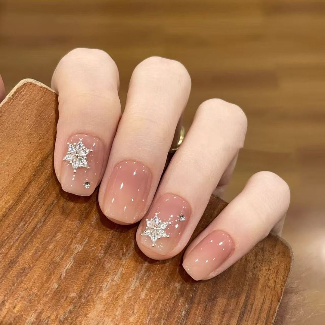 Elegant Rhinestone Embellished Press-On Nail Set