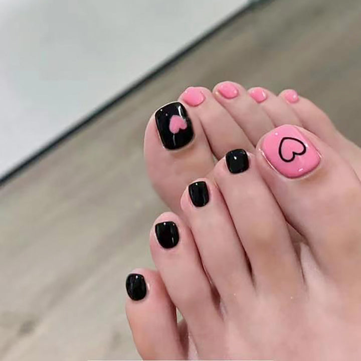 Love-Inspired Pedicure Nail Art