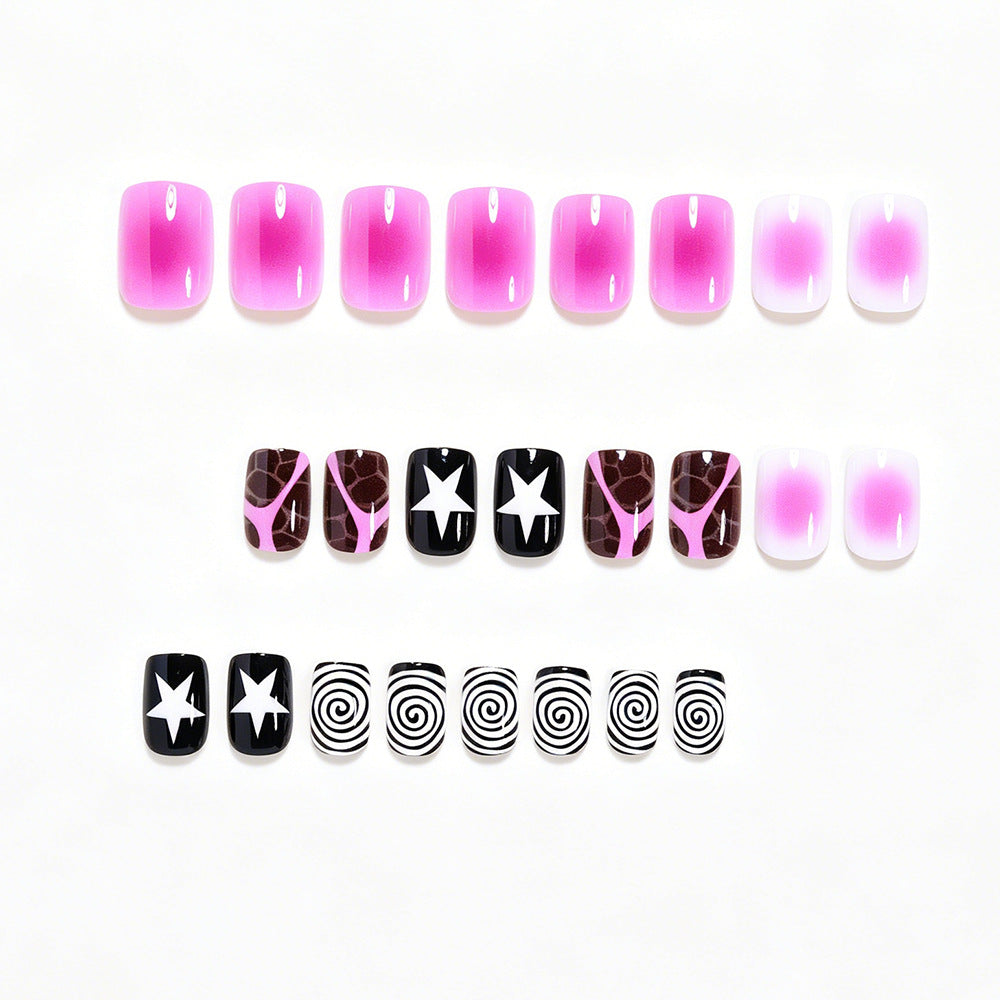 Artistic Press-On Nail Set with Unique Patterns Kalsten