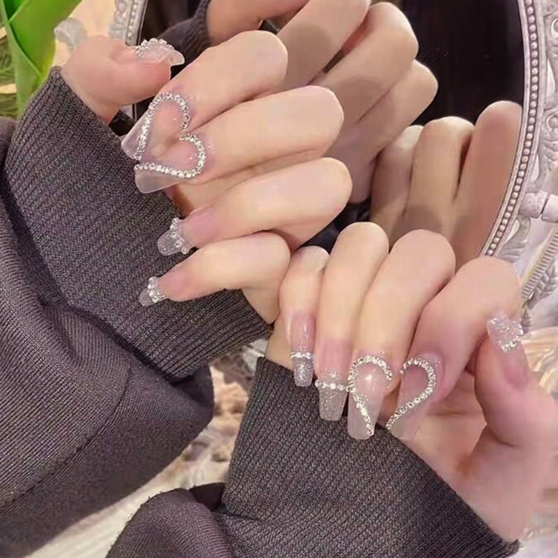 Glamorous Rhinestone-Embellished Press-On Nail Set