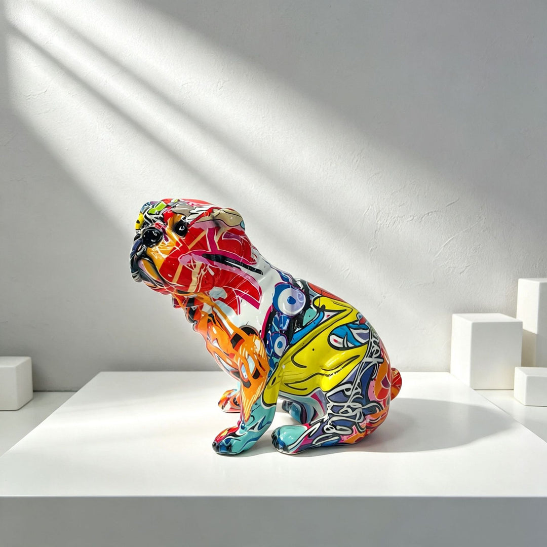 Colorful decorative figure of a dog in modern design Kalsten