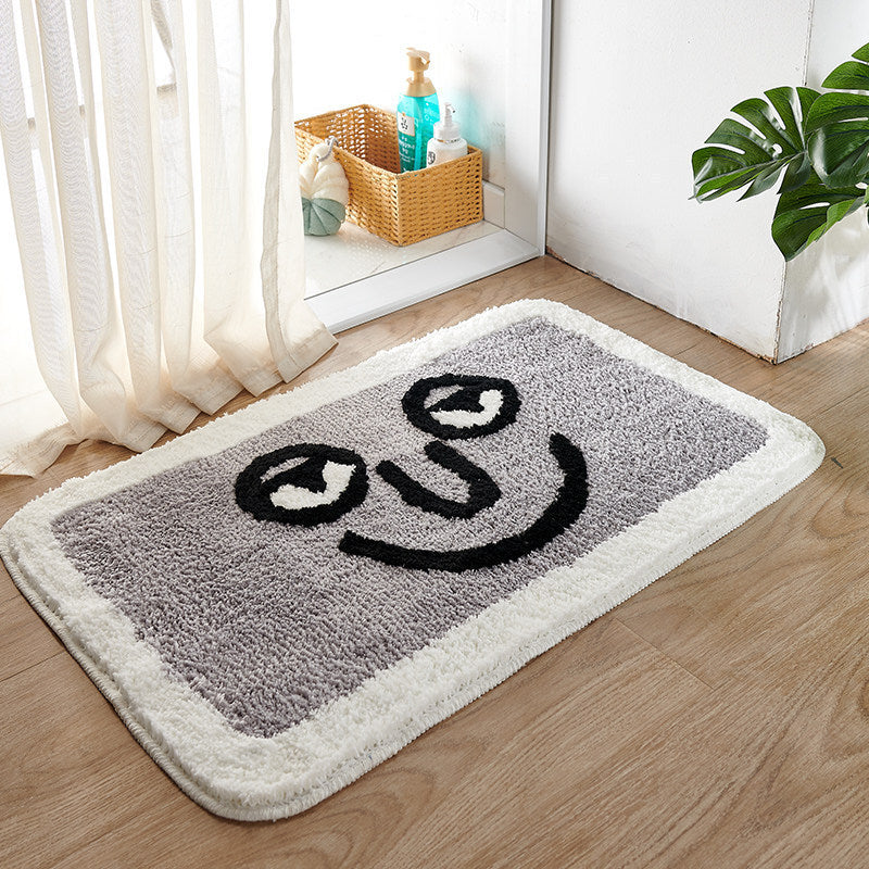 Plush Smiley Face Bath Mat