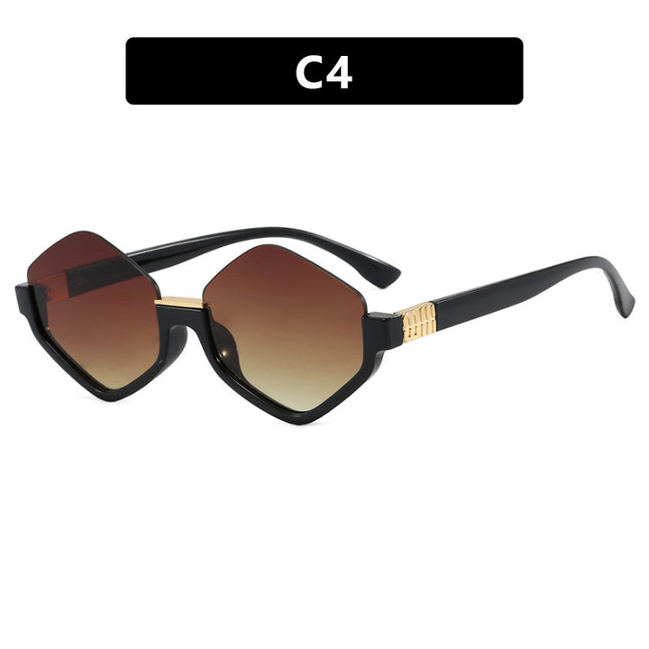 Women's fashionable sunglasses with trendy hexagonal frame and protective lenses Kalsten