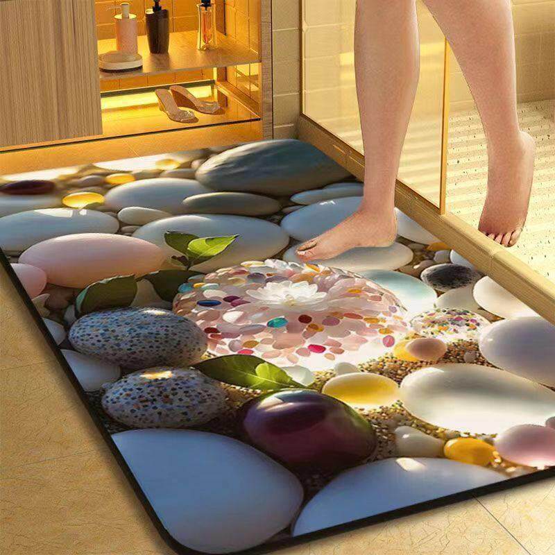 Natural Stone Patterned Bath Mat Kalsten