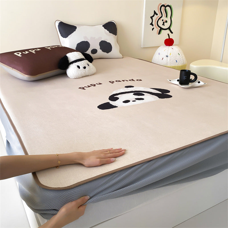 Child mattress topper with cute elephant print and non-slip bottom