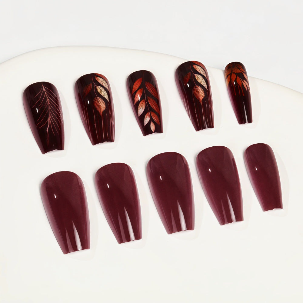 Premium Artificial Nails with Botanical Motif Kalsten