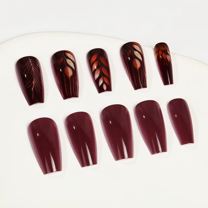 Premium Artificial Nails with Botanical Motif Kalsten