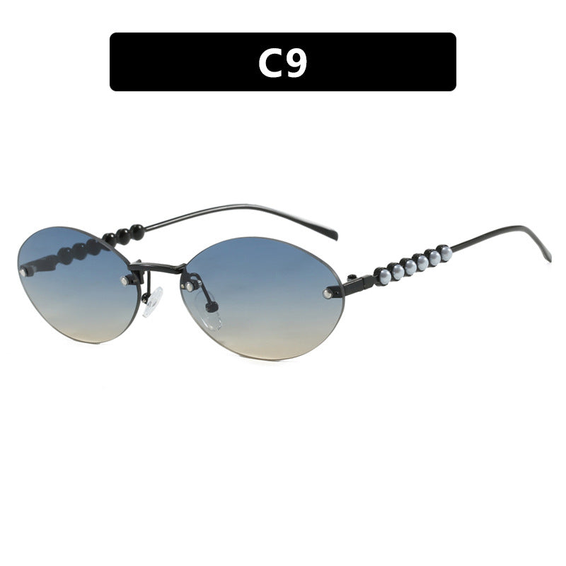 Women's stylish oval sunglasses with elegant embellishments Kalsten