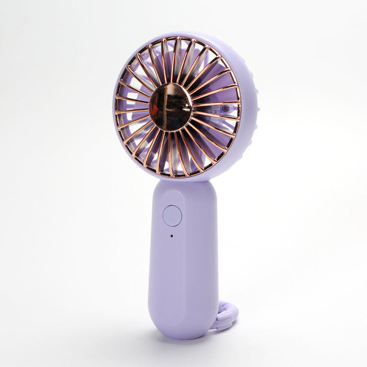 Women's compact portable handheld fan with rechargeable battery and carrying strap Kalsten