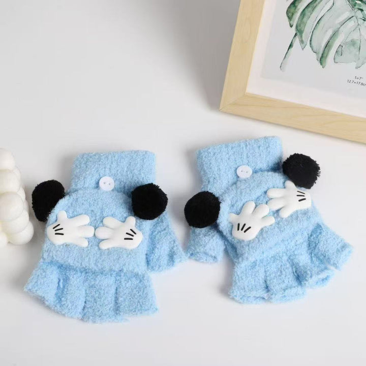 Cute Plush Cartoon-Themed Fingerless Gloves Kalsten