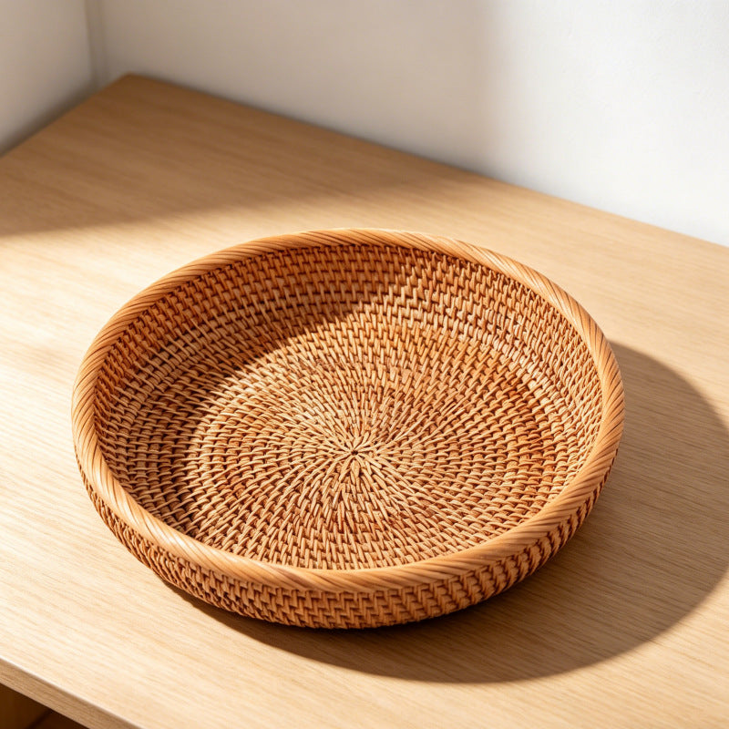 Round Decorative Woven Serving Tray Kalsten