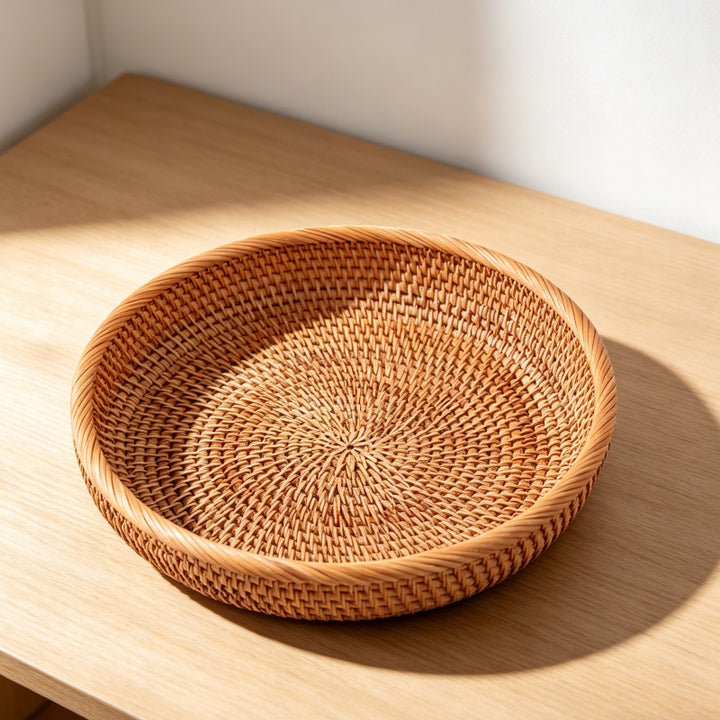 Round Decorative Woven Serving Tray Kalsten