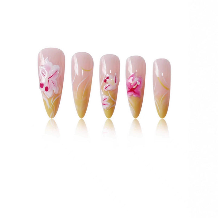 Luxurious 3D Floral Nail Enhancements Kalsten
