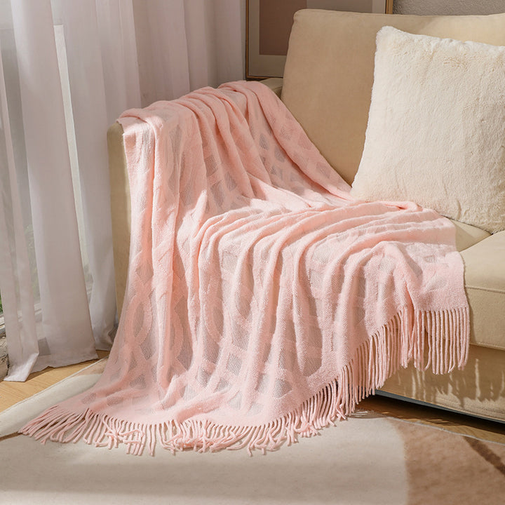 Premium Textured Knit Throw Blanket Kalsten
