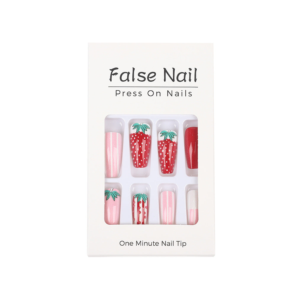 Artificial nails in romantic strawberry design Kalsten
