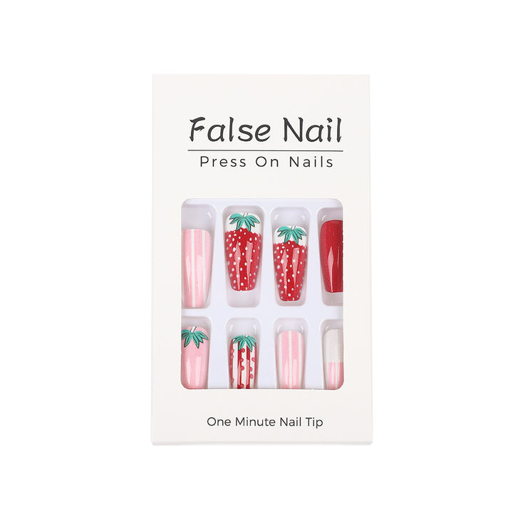 Artificial nails in romantic strawberry design Kalsten