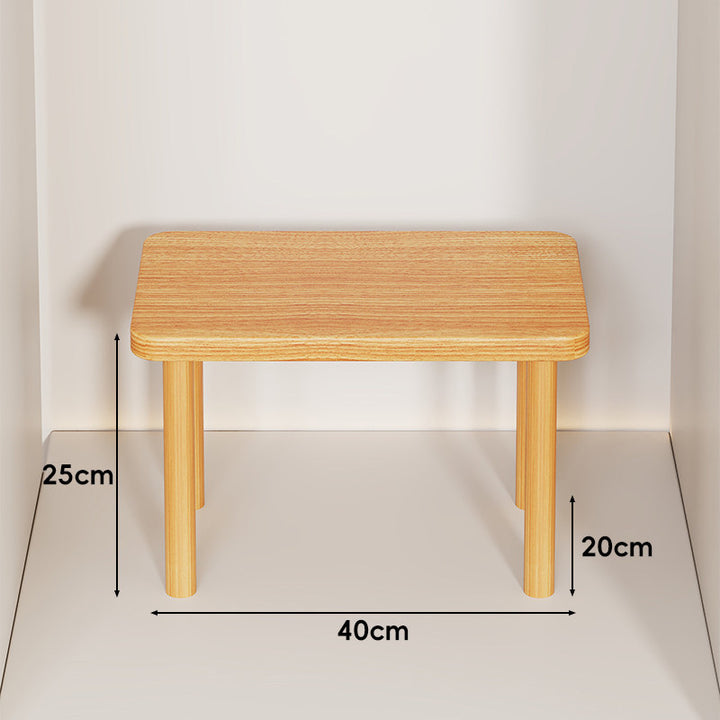 Height-Adjustable Rectangular Wooden Riser Table with Detachable Round Legs