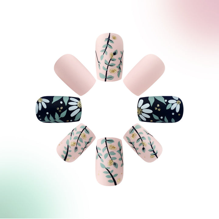 Artistic Floral Gel Nail Art Kalsten