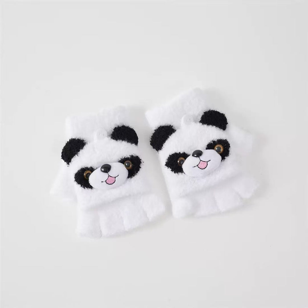 Cute Panda-Themed Fingerless Gloves Kalsten