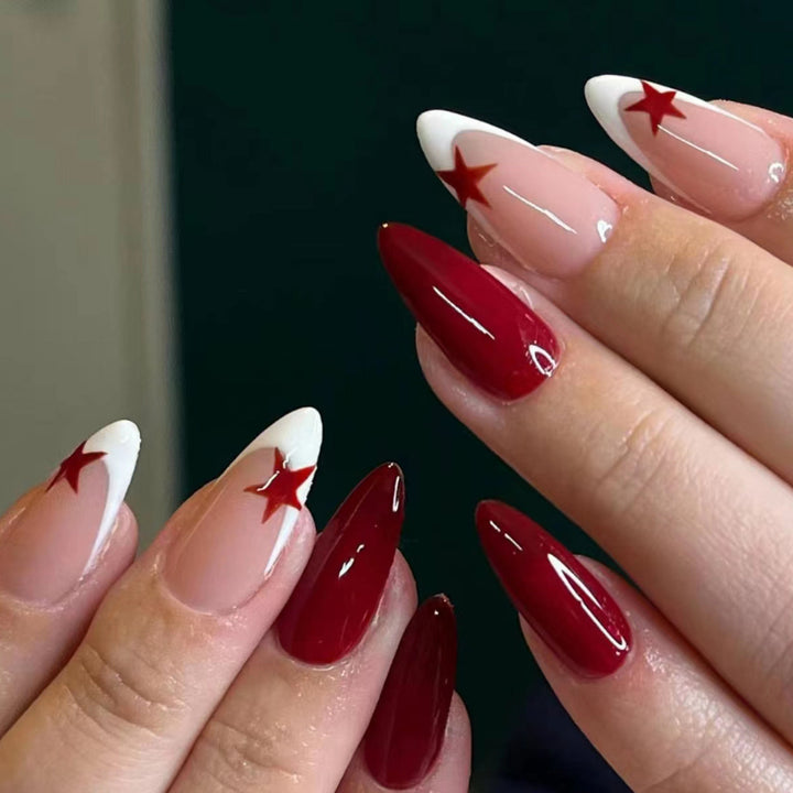 Artificial nail set with glamorous star motifs Kalsten