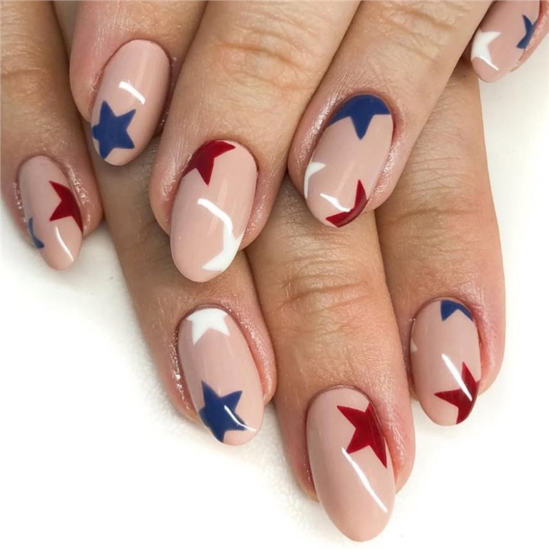 Artistic Star-Pattern Press-On Nails Kalsten