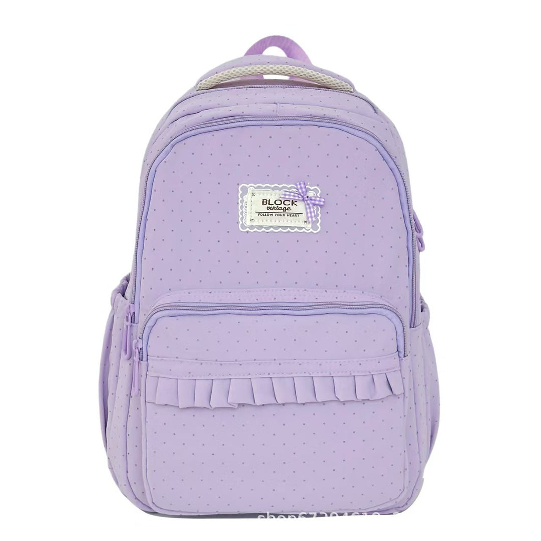 Stylish Polka Dot Ruffled Backpack Kalsten