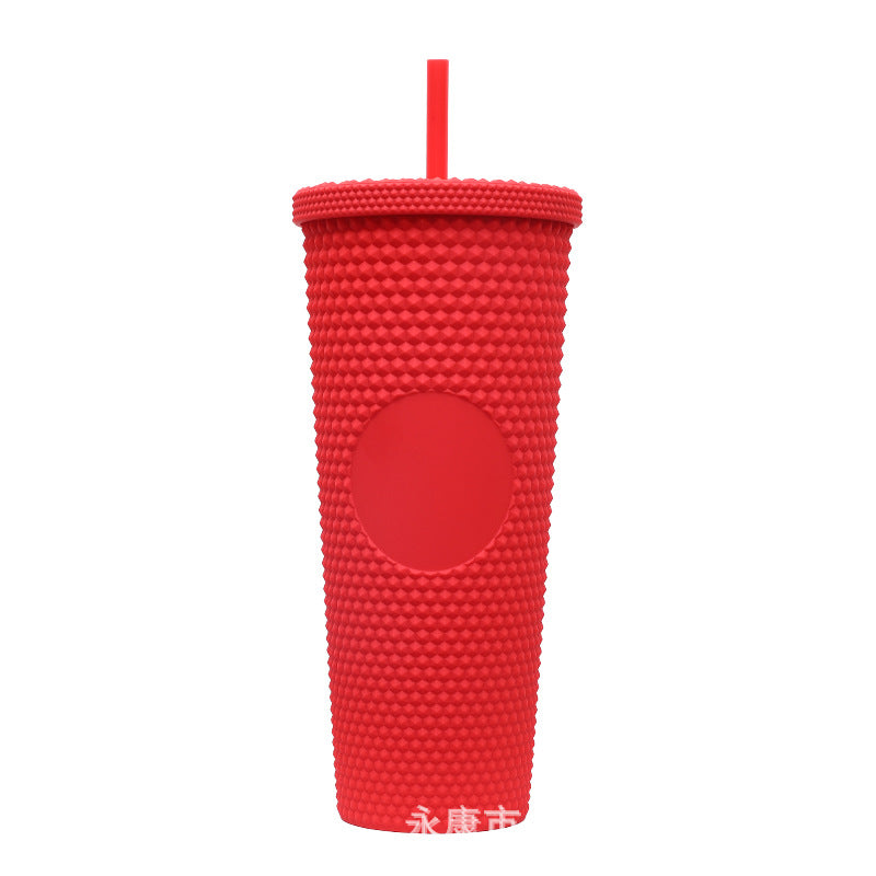 Ladies High-Quality Glitter Drinking Cup with Leak-Proof Lid and Integrated Straw Kalsten