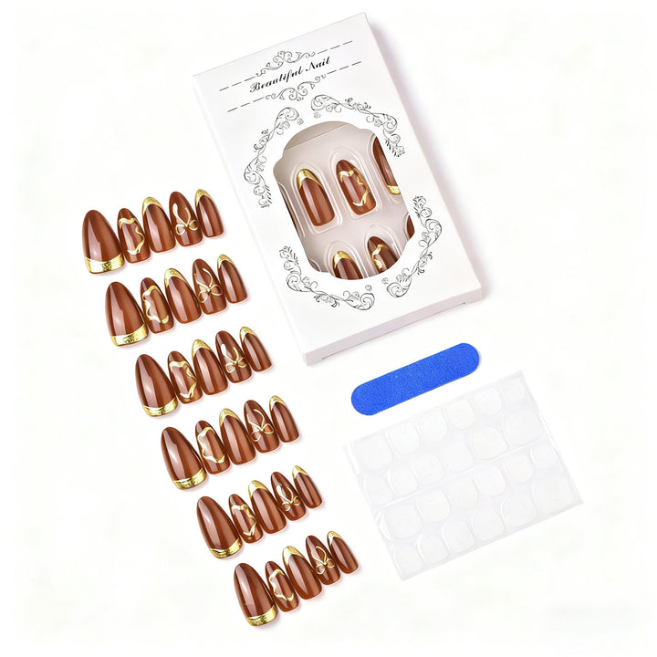 Decorative Metallic Accent Press-On Nail Set