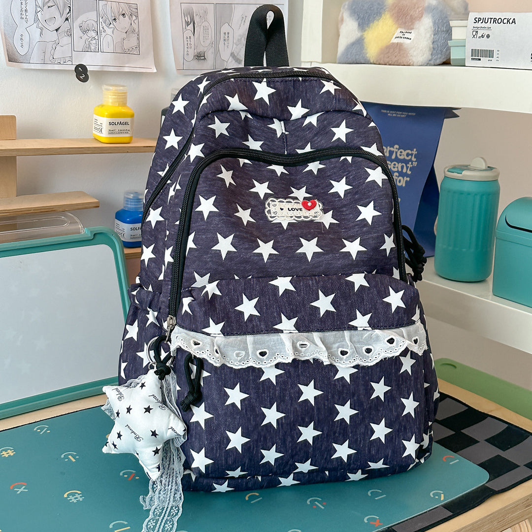 Trendy Star-Print School Backpack Kalsten