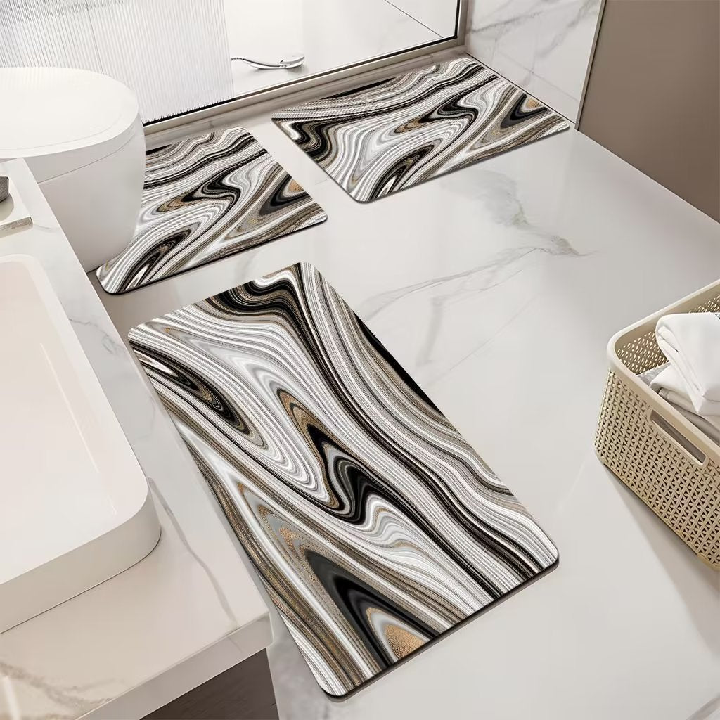 Floral Patterned Bathroom Mat Set Kalsten