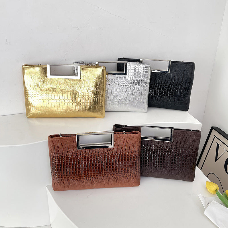 Elegant Croc-Embossed Evening Clutch