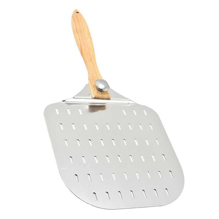 large stainless steel pizza peel with wooden handle Kalsten