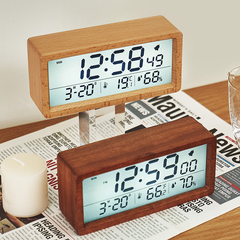 Digital alarm clock with wooden case Kalsten