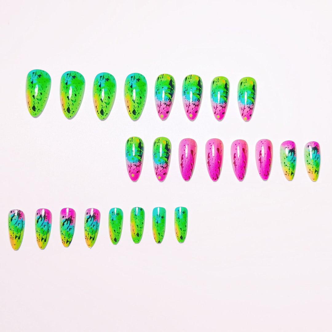 Artistic Neon Splash Nail Art Kalsten
