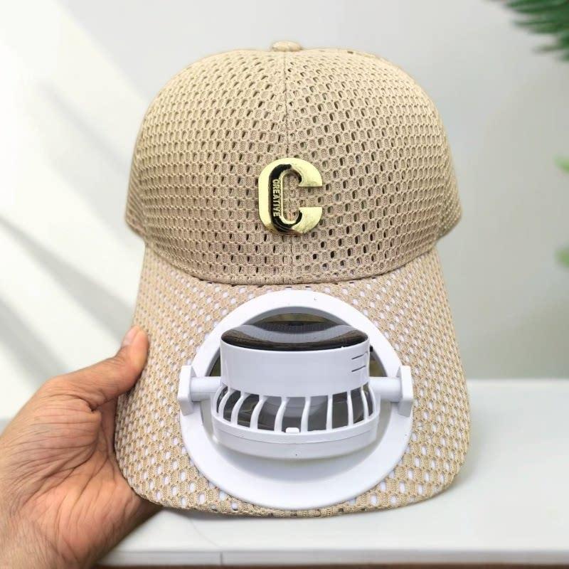 Breathable baseball cap with rechargeable fan in the visor and mesh insert Kalsten
