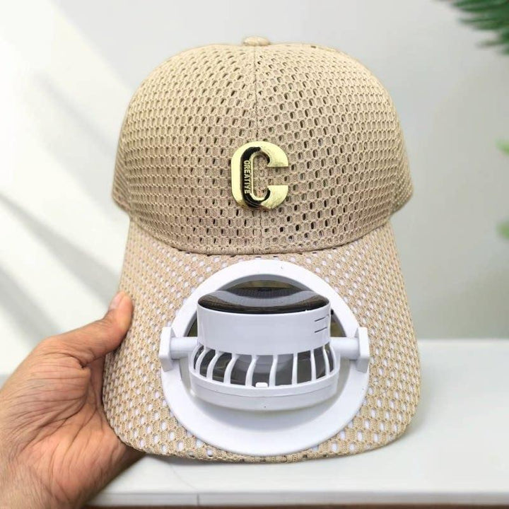 Breathable baseball cap with rechargeable fan in the visor and mesh insert Kalsten
