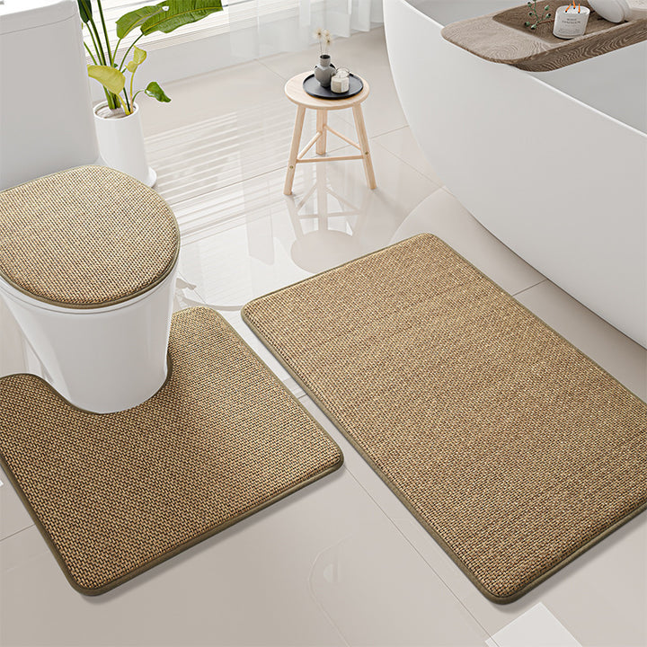 Thick Textured Bathroom Mat Set Kalsten
