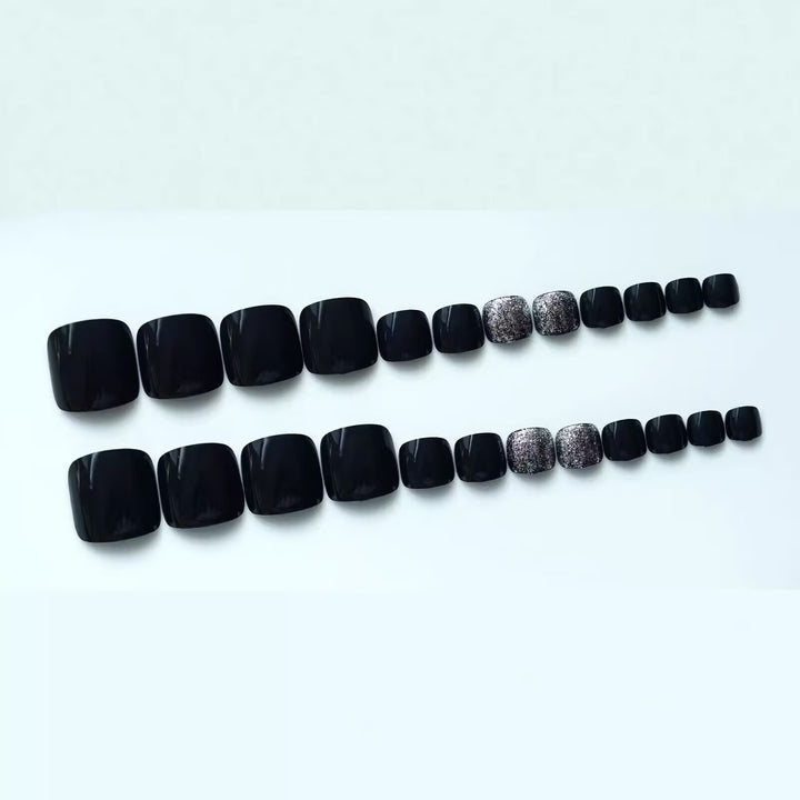 Stylish Glittered Pedicure Nail Art Kalsten