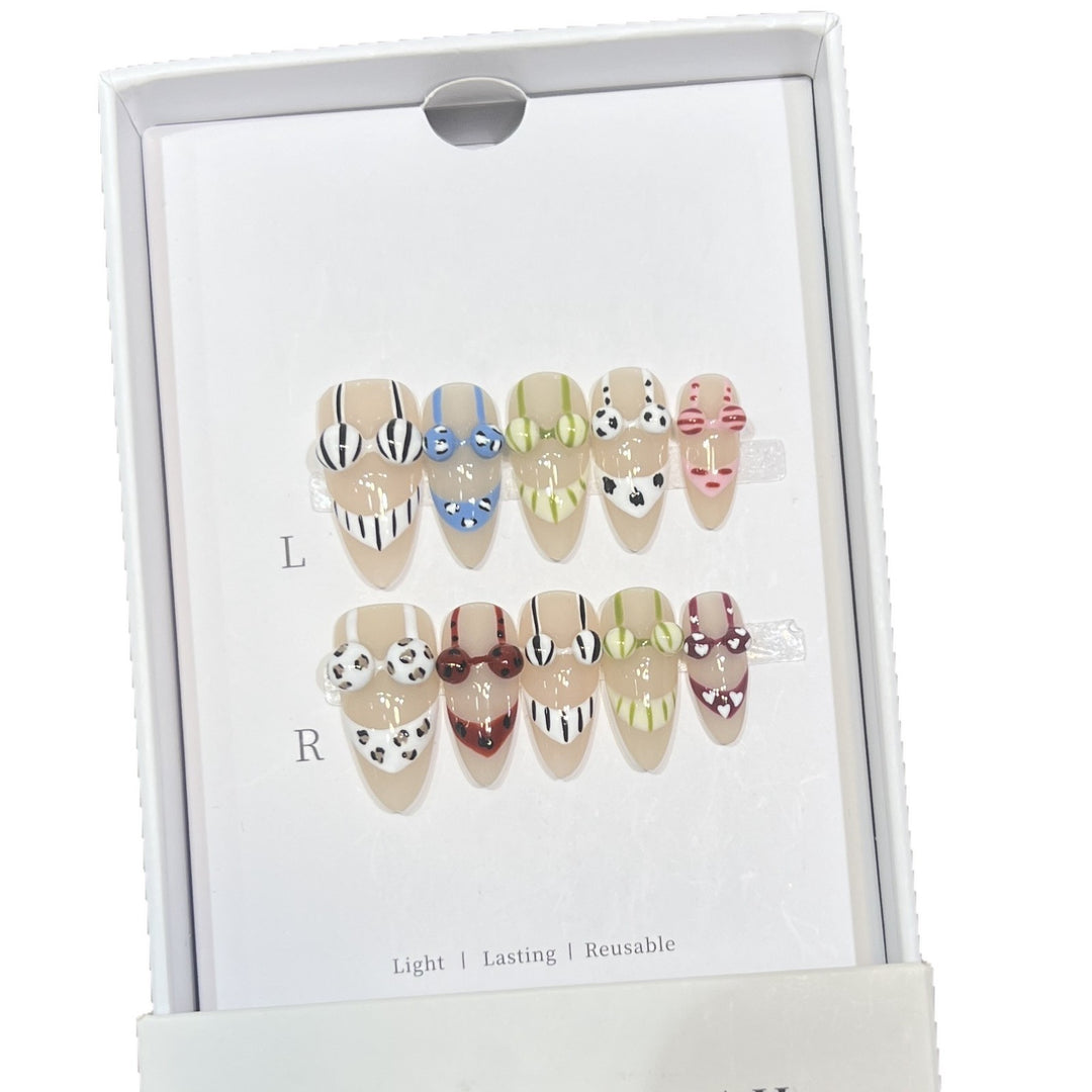 Decorative Press-On Nail Art Set with Unique Patterns Kalsten 1788223862