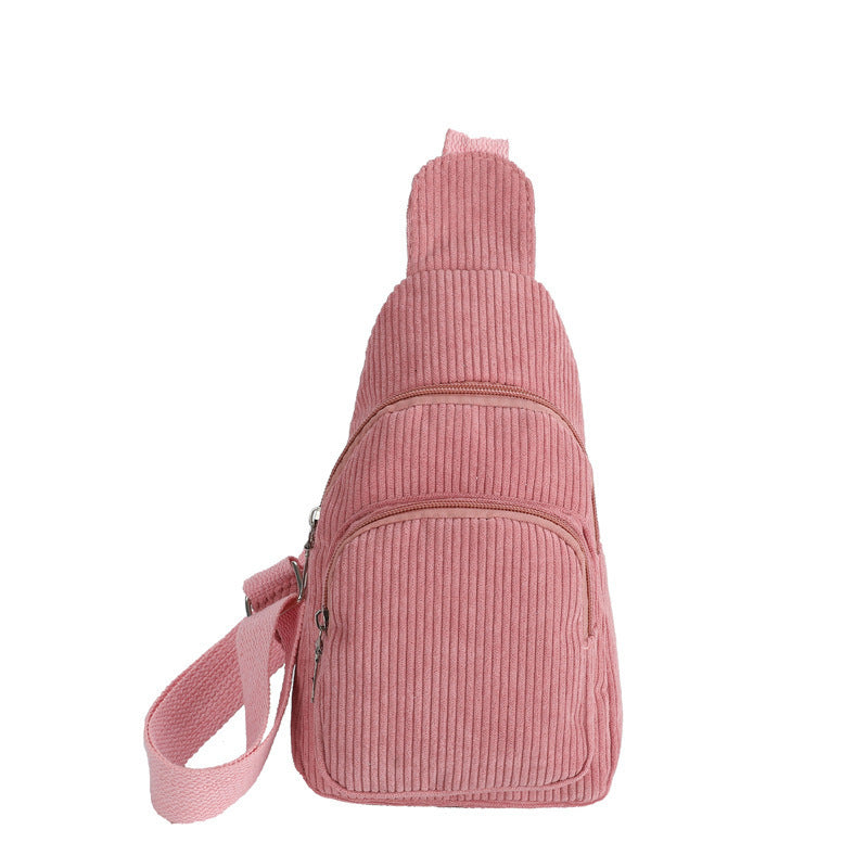 WoMulti-Compartment Corduroy Sling Bag Kalsten