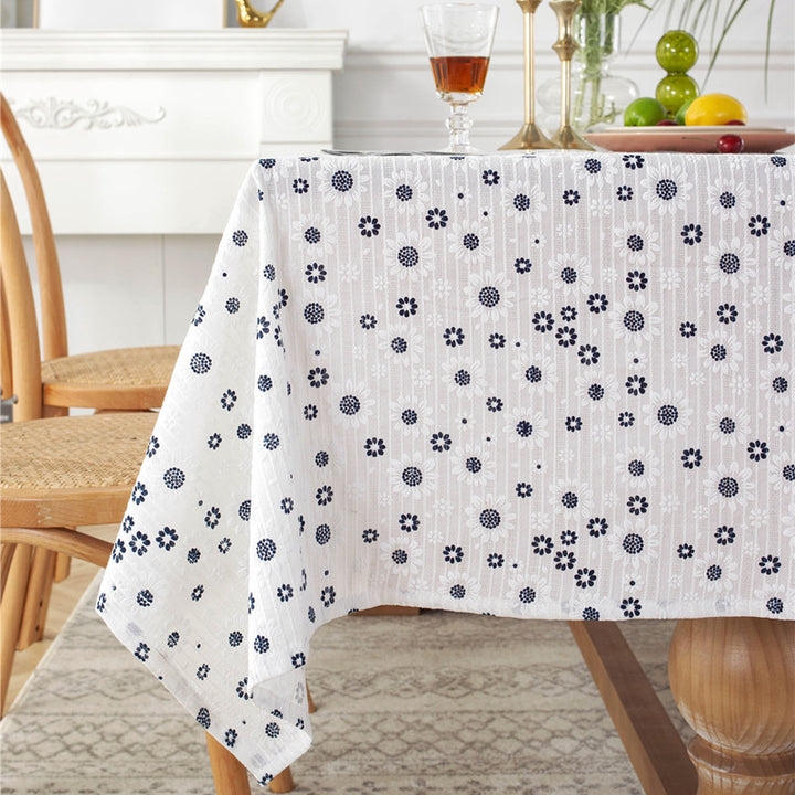 Elegant Floral Embroidered Tablecloth