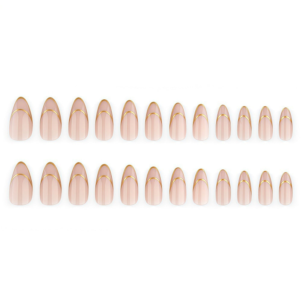 Artificial nails with elegant gold lines Kalsten