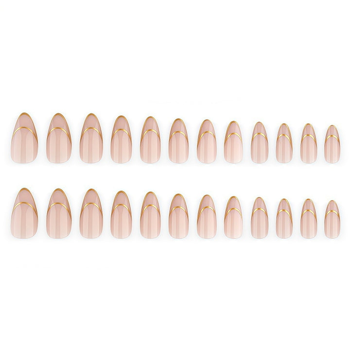 Artificial nails with elegant gold lines Kalsten