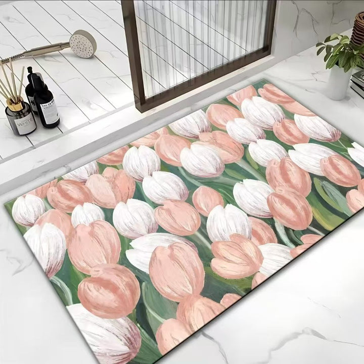 Floral Print Bath Mat Kalsten