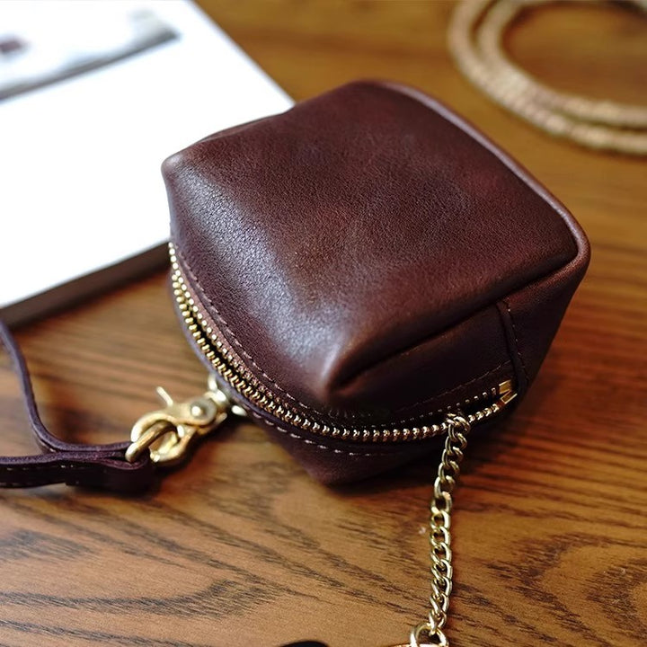 Compact Leather Coin Pouch