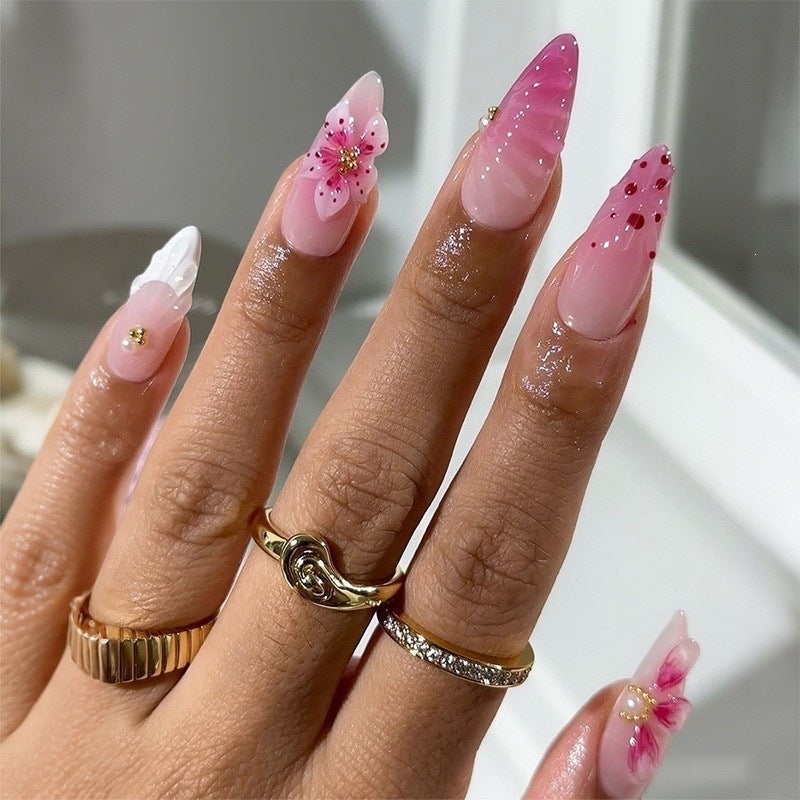 Artificial nails with floral decorations Kalsten