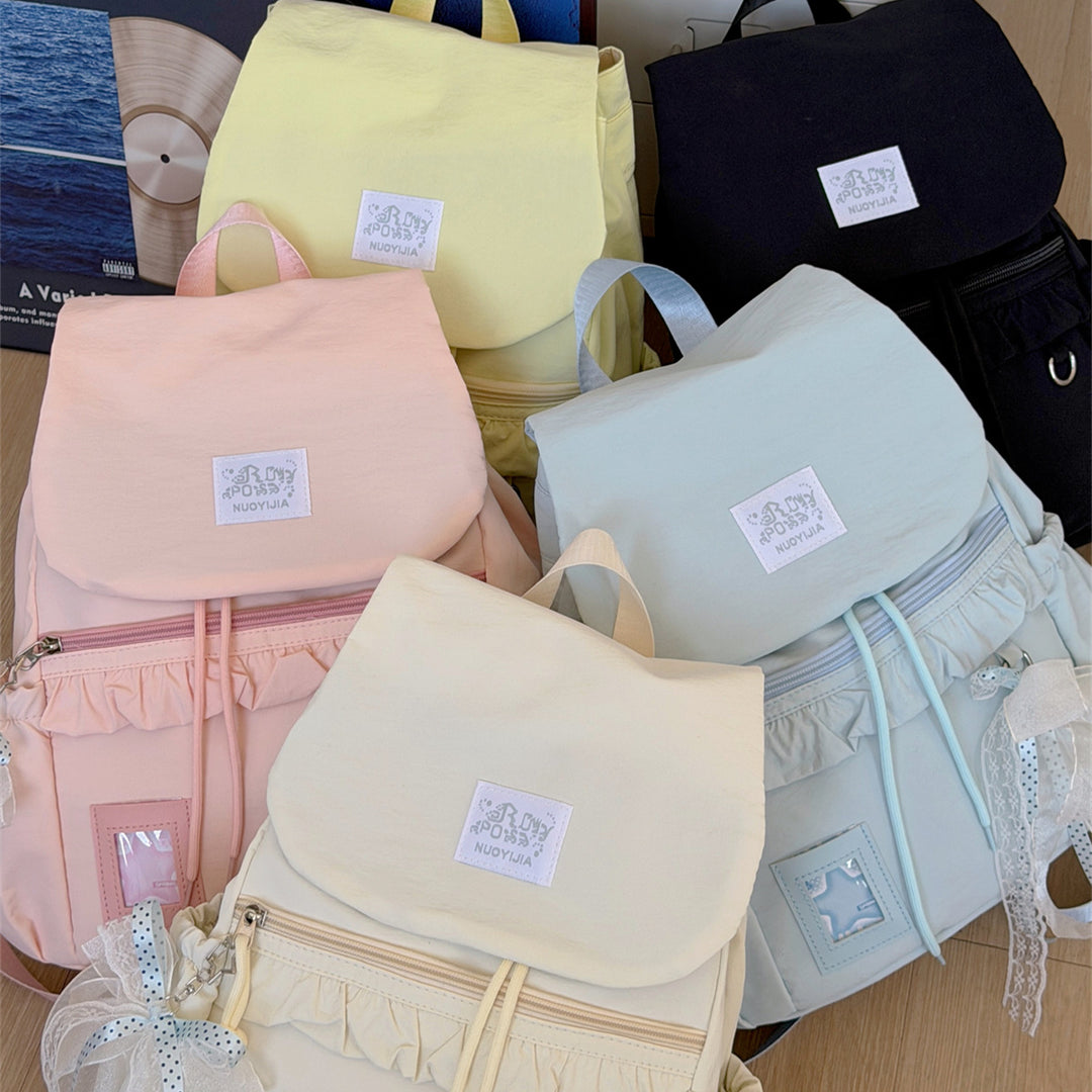 Stylish Ruffled Design Back-to-School Backpack Kalsten
